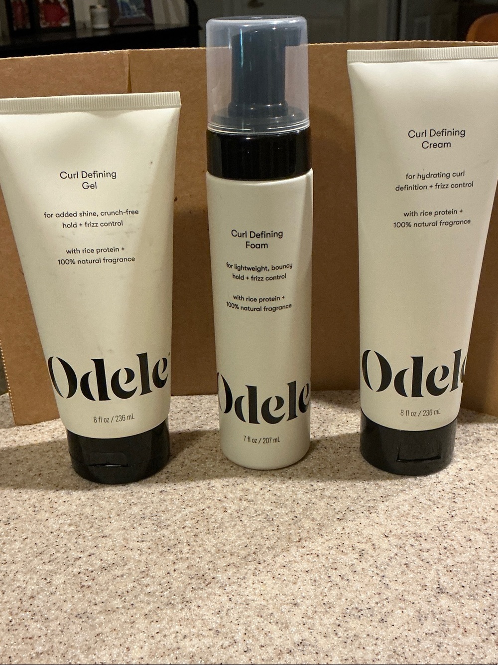 ODELE Curl Defining Set of 3: Gel, Foam, Cream 8oz Each NEW Sealed